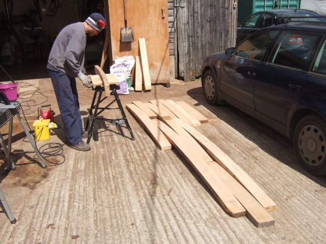 sanding curved oak beams